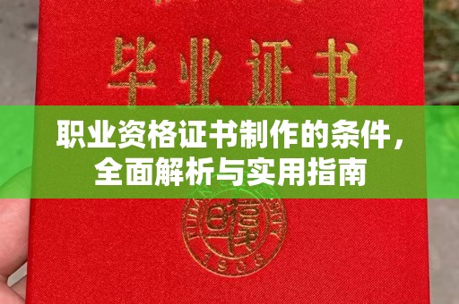 自贡职业资格证书制作的条件，全面解析与实用指南